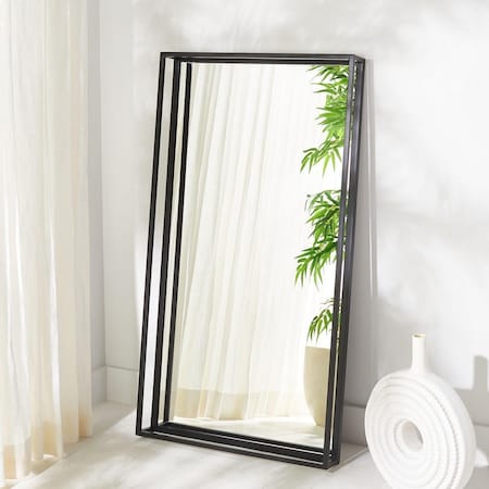 Safavieh 26 x 4 x 48 in. Kallie Shadow Box Black Mirror CMI1001A